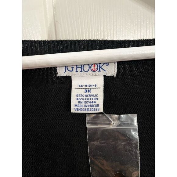 JG Hook Black Short Sleeve Square Neck Classic Sweater sz 3X NWT - Picture 2 of 6